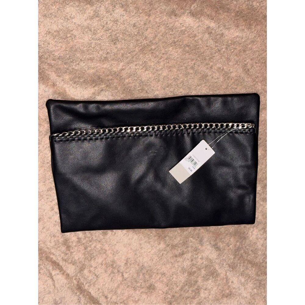 NEW WITH TAGS BP Black SILVER CHAIN DESIGN clutch/totes Purse